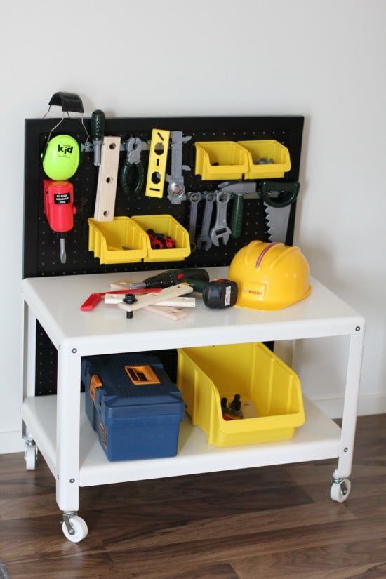 ikea tool table hack, ikea toddler hack ideas